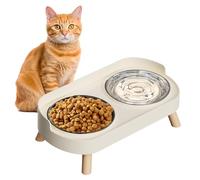 Aboiled Elevated Cat Bowl, for Indoor Cats,Splash-Proof Raised Food and Water Bowl Set in Stainless Steel with 2 Pet Bowls