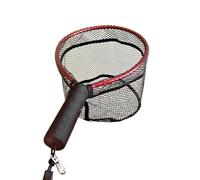 Aboiled Fishing Hand Net Fishing Equipment Portable Dip Net Fly Fishing Net for Safe Fish Catching Releasing Red