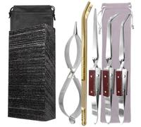 Aboiled for Jewelry Forging Block Kit 8Pcs Includes 1 Charcoal Block, 3 Tweezers, 1 Copper Tong, 1 Metal Clip, 2 Storage Bags