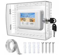 Aboiled for Thermostat Lock Box with Key, Wall AC Lock Box Cover with Key Fits for Thermostats 5In Hx7In W or Smaller