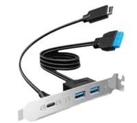 Aboiled Front Panel Adapter USB3.2 Gen2x2 20Gbps, USB-C and USB to USB3.2 Type-E Key-A 20Pin and 19Pin Connectors