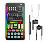 Aboiled Game Voice Changer,Multi Audio Mixer, Live Sound Card Kit Including Headphones and 2 Converters for PC/Phone Laptop