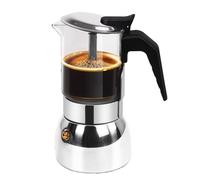 Aboiled Glass Clear 9 Cup Moka Pot Stainless Steel Thickened Stovetop Espresso Maker Coffee Machine 450ml 15oz Italian Design