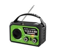 Aboiled Green 16000mAh Emergency Weather Radio with Solar & Hand Crank Power, Bluetooth 5.3, Type-C for AM/FM/