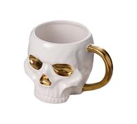 Aboiled Halloween Skull Cup with Handle Lidless Ceramic Cup Funny Water Beer Milk Cup Mocha Cup Creatives Modeling Mug,600ml A
