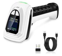 Aboiled Handheld Barcode Reader 1D QR 2D Barcode Scanner, Bluetooth Wireless Bar Code Scanners with LCD Screen Display