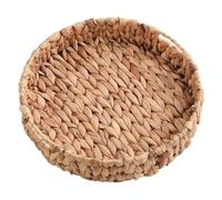 Aboiled Handmade Rattan Wicker Basket Handwoven Fruit Tea Snack Bread Cosmetic Round Storage Box Water Hyacinth Tray Jewelry Dish C