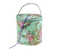 Aboiled Household Daily Storage Bag Round Woven Bag Small Size Knitting Projects Organizer for Yarns, Zipper Storage Bag C