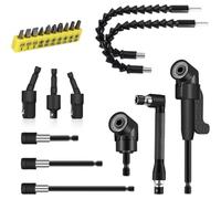 Aboiled Impact Grade Socket Adapter 360° Rotatable Right Angle Drill Attachment Set Flexible Drill Bit Extension 1/4 3/8 1/2"