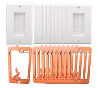 Aboiled Insert with Mounting Bracket for Cable Wall Plate 10PCS Brush Pass Through Single Gang for Low Voltage Cables Cover