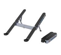 Aboiled Laptop Stand Multi Port USB C Docking Station Elevated Rack Heat Dissipation Adjustable for 10-17 Inch Laptops