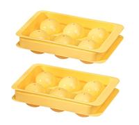 Aboiled Large Ice Square Molds, 2 INCH Space-Saving Whiskey Ice Square Mold, Leak-Free Round Ice Square Easy Install Yellow Ice Tray