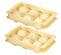 Aboiled Large Ice Square Molds, 2 INCH Space-Saving Whiskey Ice Square Mold, Leak-Free Round Ice Square Easy Install Khaki Ice Tray