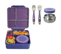 Aboiled Leakproof Hot-Lunch Box for Kids 8oz Soup Thermo Food Container with 4 Compartments for School& Travel A