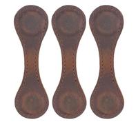 Aboiled Leather Magnetic Bookmark, Leather Bookmark, Magnet Bookmarks, Handmade, 3Pcs Coffee Color Easy to Use About 10 X 3cm