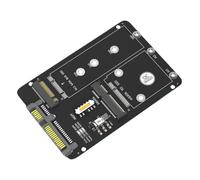 Aboiled M. 2 NGFF/MSATA 2.5-Inch SSD Solid-State Drive Enclosure Adapter Card to SATA3 Hard Drive 2-In-1
