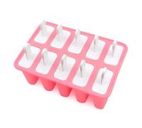 Aboiled Molds 10 Pieces Molds Silicone Free Ice Easy Release Mold 10 Sticks Ice Easy 10 Pink