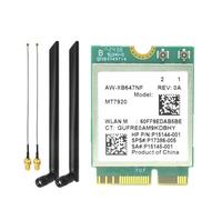 Aboiled MT7920 WIFI6 Card AX1800 1800Mbps Wireless WiFi Adapter M. 2 NGFF Bluetooth5.2 2.4G/5.8G for Win10/for Win11+ 8DB Antenna