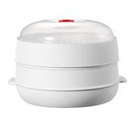 Aboiled Multifunctional Steam Pots for Cooking Dumplings, Vegetables Bacon,Sea Food with A Transparent Lid, Microwave Steamer B