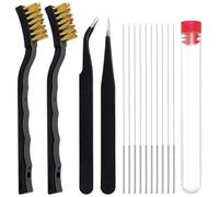 Aboiled Needly Kit-3D Printer Nozzle Cleaning Tools Includes 10PCS 0.4mm Needles, Tweezers and Brushes