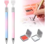 Aboiled New Upgrade Automatic Refillable Wax Pen Art Pen with Wax for DIY Craft (Blue+Pink)