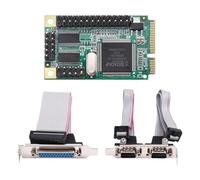 Aboiled PCI-E Serial DB9 RS232 Parallel DB25 Adapter PCI-E to 2 Ports Serial DB9 RS232 Parallel DB25 Adapter