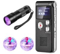 Aboiled Pet Cat Ball 2 LED Light Equipped 4 Pcs Equipment Kit Includes 1 Pocket Digital Voice Recorder 1 Black UV Flashlight,8 GB