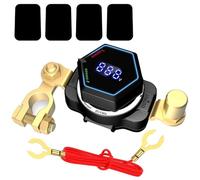 Aboiled Power Cut/Shut Off Switch with Voltmeter, DC5-60V Top Post Battery Disconnect Switch for Marine Boat RV Car Truck