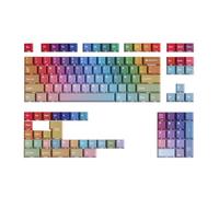 Aboiled Rainbow Gradient Keycaps PBT Cherry Keycap Set Korean German Spanish for Mechanical Keyboard Side Shining Effect A