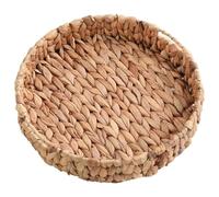 Aboiled Rattan Wicker Handmade Water Hyacinth Tray Handwoven Fruit Tea Snack Bread Basket Cosmetic Round Storage Box Jewelry Dish A