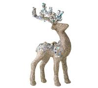 Aboiled Reindeer Figurines Glitter Flocked Christmas Decorations Desktop Holiday Sculptures for Collectors Photography A