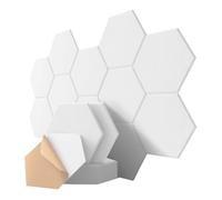 Aboiled Set of 12 Hexagon Soundproof Acoustic Panels, 12in X 10in X 0.4in Self-Adhesive for Office B and Recording Studio