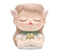 Aboiled Silicone Mold Flower Fairy Prayer Flower Pot Resin Gypsum Crystal Dropping Glue Tool DIY Handmade Crafts White