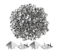 Aboiled Silver 10mm for Clothing Studs 1000 Pieces Four-Jaw Square Spikes for Crafts Punk Metal for Leather Jacket