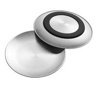 Aboiled Stainless Steel for Non Slip Cat Food Bowls,6.7" Wide and Shallow Bowl Set with Silicone Ring, Metal Cats Dishes