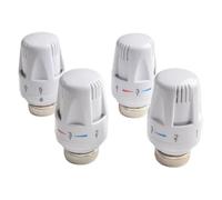 Aboiled Temperature Regulation Valve Set 4pcs Adjustable Thermostatic Radiator Valves Heating Anti-Freeze Protection M30x1.5