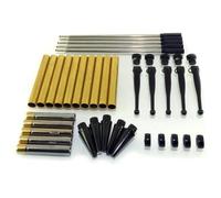 Aboiled Twist Mechanism, X 5 Pieces Woodturning Fancy Slimline Pen Kit Set in Black Chrome Finish