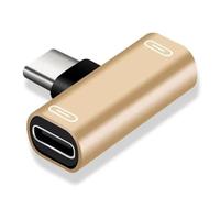 Aboiled Type-C Charge Cable 3 in 1 Converter Charger for Smartphone Headphone Earphone Gold