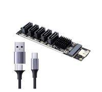 Aboiled TYPE-C to SATA3.0 5 Ports Adapter Converter Card 6Gbps USB10G JM575+JMS580 for SSD HDD Expansion