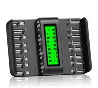 Aboiled Universal 16-Bay LCD Battery Charger, Supports 1.2V AA, AAA, CD, and Ni-CD