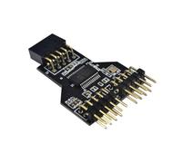 Aboiled USB 2.0 Motherboard 9Pin Interface Connector Splitter 1 to 2 Expansion Adapter 9-Pin USB HUB for RGB Fan 9Pin Interface Connector Splitter 1 to 2 Expansion Adapter 9-Pin USB HUB USB 2.0 for RG