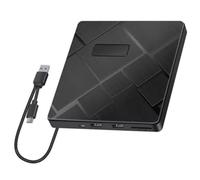 Aboiled USB 3.0 Type-C External DVD CD Drive 5 in 1 DVD Burner Player Reader with SD/TF Card Support and USB Slots