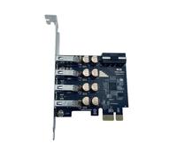 Aboiled USB 3.2 GEN1 Controller PCIe to 4 Port USB-A 4 Pin Power 5 Gbps PCI Express Expansion Card Adapter Desktop PC