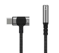 Aboiled USB C to 3.5mm Jack 2 in 1 Audio Adapter PD Fast Charging Type C Headphone Converter Cable Sliver