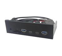 Aboiled USB Front Panel for PC 2 X USB 3.2 GEN1 5Gbps + 2 X TYPE-C Hub + 3.5mm Headset+ TF/SD Slot for 5.25inch Floppy Drive Bay