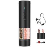 Aboiled USB Rechargeable 2in1 Electric Salt and Pepper Grinder Set with LED Light, Automatic Mill Shakers