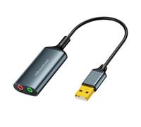 Aboiled USB Sound Card External Adapter USB to 3.5mm Headphone Microphone Speaker Audio Interface for Laptop for Computer