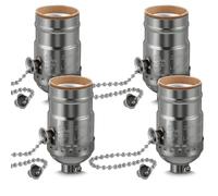 Aboiled Vintage E26 for Table& Floor Lamp Socket with Pull Chain Switch, 4-Pack Bulb Base Replacement Part