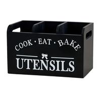 Aboiled Vintage Tableware Kitchen Utensil Rack with Three Compartments Rustic Wooden Storage Box Farmhouse Dish Cabinet A