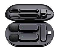 Aboiled Wireless HD Radio Live Microphone K61 Dual Mic for Mobile Phone, Short Video Recordin with Charging Case K61 TypeC